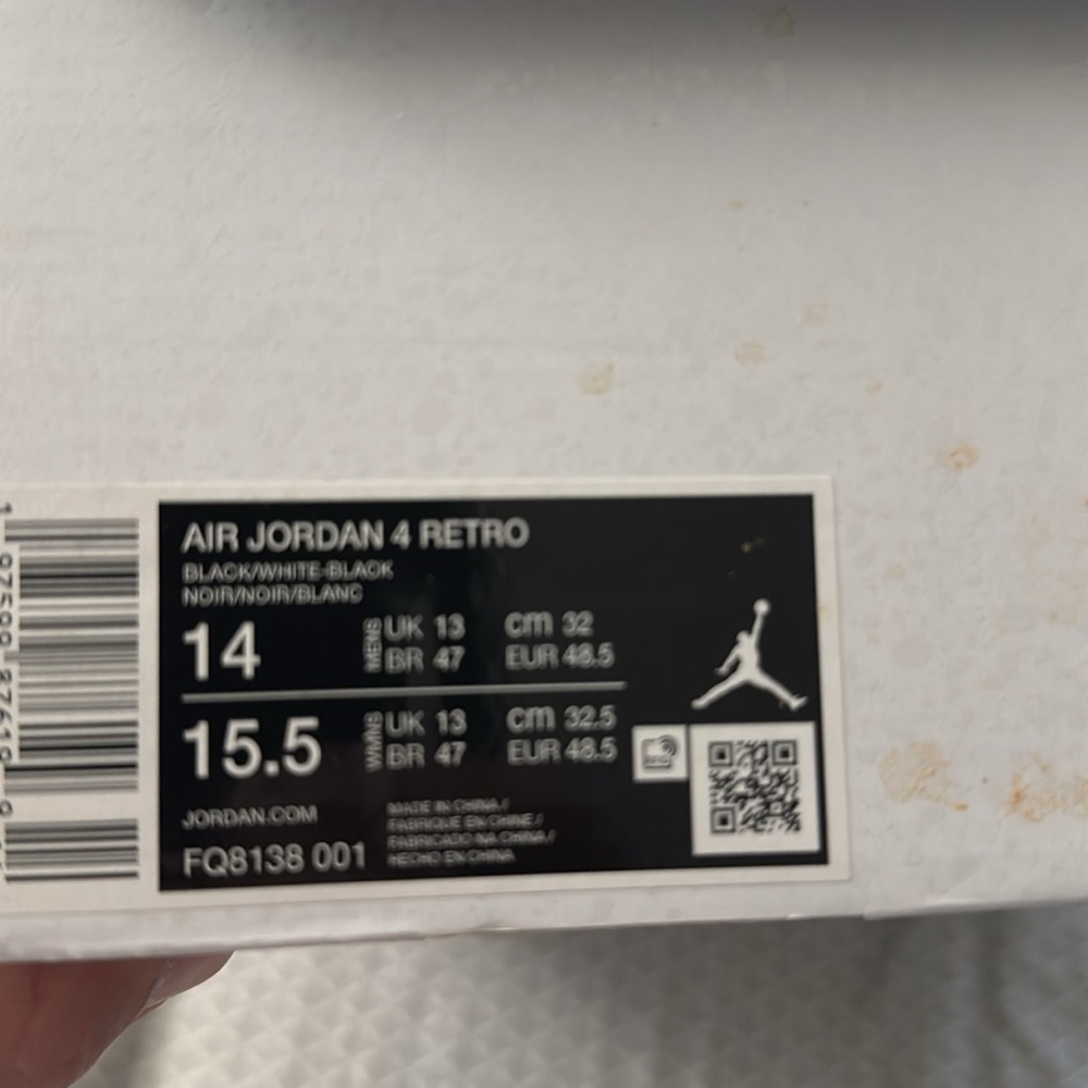 Jordan 4 retro, size 14, lightly used, with box - Picture 6 of 6